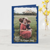 Carte Drapeau bleu Merry Tex-Mas Y'all Photo (Fleur jaune)