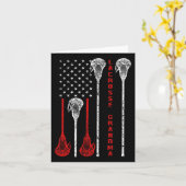 Carte Drapeau cadeau de Lacrosse Grand-mère 4 juillet Ét (Fleur jaune)