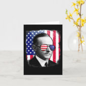 Carte Drapeau Calvin Coolidge Us 4 juillet (Fleur jaune)