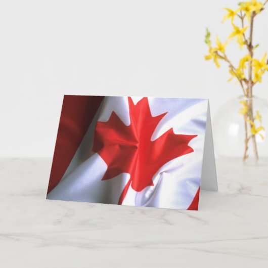 Carte drapeau canadien (Fleur jaune)