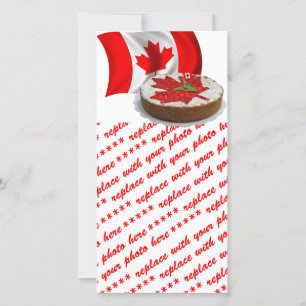 Carte Drapeau canadien avec gâteau en feuille d'érable c