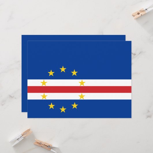 Carte Drapeau cap-verdien (Cap-Vert) (Devant/Arrière en situation)