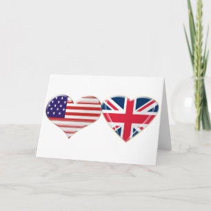Carte Drapeau cardiaque américain et britannique