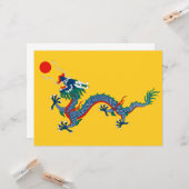 Carte Drapeau chinois de dynastie Qing (dragon chinois) (Devant/Arrière en situation)