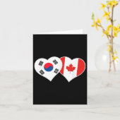 Carte Drapeau coréen canadien Cœur Corée du Sud Canada (Fleur jaune)