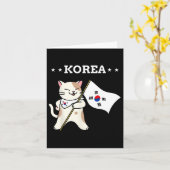Carte Drapeau Coréen Et Chat Corée Du Sud (Fleur jaune)