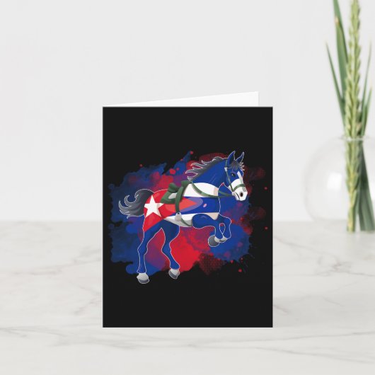 Carte Drapeau Cuba équitation (Devant)