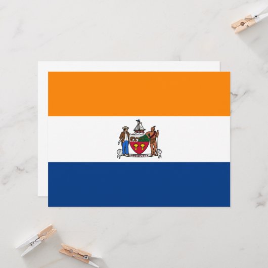 Carte Drapeau d'Albany (New York) (Devant/Arrière en situation)