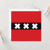 Carte Drapeau d'Amsterdam (Devant/Arrière en situation)