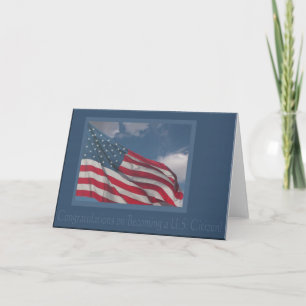 Carte Drapeau dans les nuages/Félicitations pour devenir