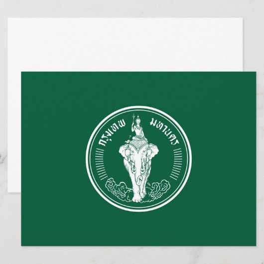 Carte Drapeau de Bangkok (capitale thaïlandaise) (Devant / Derrière)