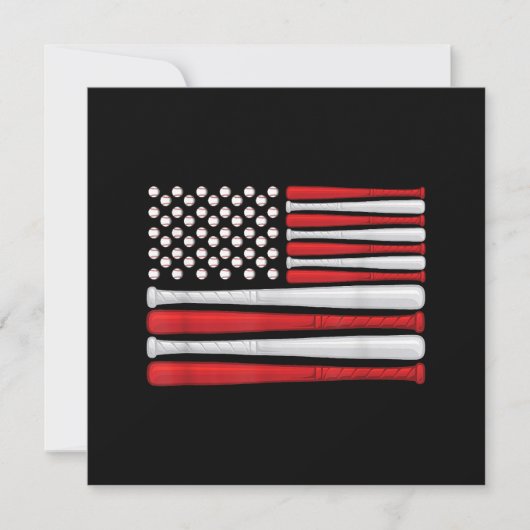 Carte Drapeau de baseball américain classique - Baseball (Devant)