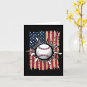 Carte Drapeau de baseball Us (Fleur jaune)