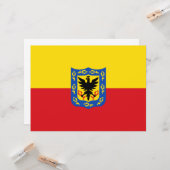 Carte Drapeau de Bogotá (capitale colombienne) (Devant/Arrière en situation)