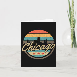 Carte Drapeau de Chicago Ciel Vintage Illinois Usa Souve