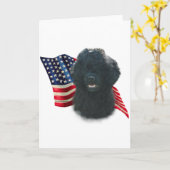 Carte Drapeau de chien d'eau portugais (Fleur jaune)