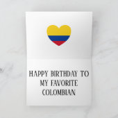 Carte Drapeau de Colombie Anniversaire patriotique (Intérieur)