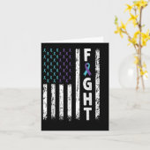 Carte Drapeau de combat Usa - Lutte de sensibilisation à (Fleur jaune)