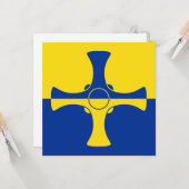 Carte Drapeau de Durham (Comté d'Angleterre, RU) (Devant/Arrière en situation)