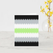 Carte Drapeau de fierté Agender Abstrait Groovy Boho Zig (Fleur jaune)