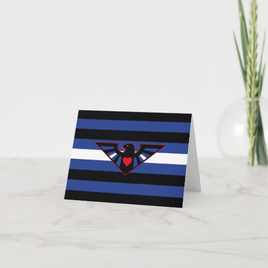Carte Drapeau de fierté d'aigle en cuir (Devant)