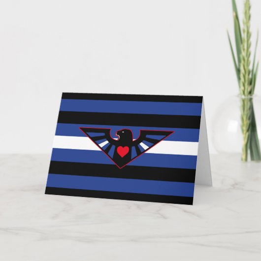 Carte Drapeau de fierté d'aigle en cuir (Devant)
