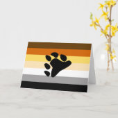 Carte Drapeau de fierté de l'ours avec patte (Fleur jaune)