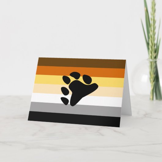 Carte Drapeau de fierté de l'ours avec patte (Devant)