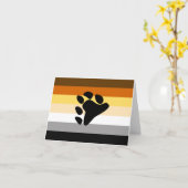 Carte Drapeau de fierté de l'ours avec patte (Fleur jaune)