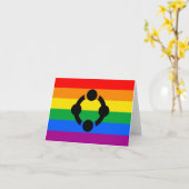 Carte Drapeau de fierté de niche arc-en-ciel (Fleur jaune)