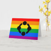 Carte Drapeau de fierté de niche arc-en-ciel (Fleur jaune)