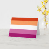Carte Drapeau de fierté lesbienne (5 bandes) (Fleur jaune)