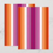 Carte Drapeau de fierté lesbienne Orange Pink Pack 2 Sig (Devant / Derrière)