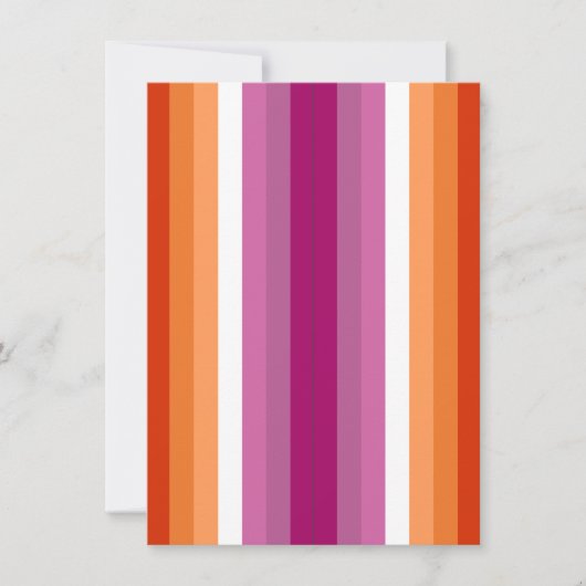 Carte Drapeau de fierté lesbienne Orange Pink Pack 2 Sig (Devant)