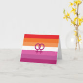 Carte Drapeau de fierté lesbienne WLW (Fleur jaune)