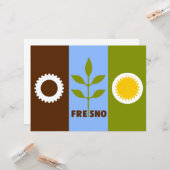 Carte Drapeau de Fresno (Californie) (Devant/Arrière en situation)