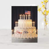 Carte Drapeau de gâteau d'anniversaire des 250 ans des É (Fleur jaune)