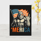 Carte Drapeau de gorille ‘merica Lunettes de soleil drôl (Fleur jaune)