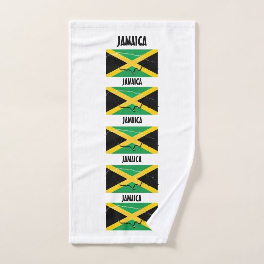 CARTE DRAPEAU DE JAMAÏQUE PRÉSENTATION Blanc perso (Serviette à main)