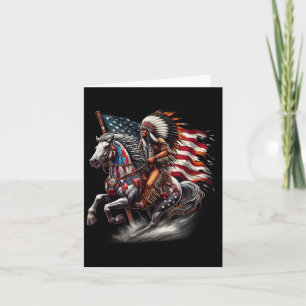 Carte Drapeau de la fête des Amérindiens Cheval d'équita