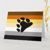 Carte Drapeau de la fierté de l'ours avec patte (Fleur jaune)