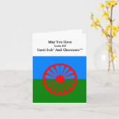 Carte drapeau de la Journée internationale des Rom (Fleur jaune)