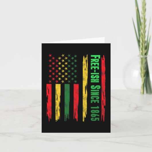 Carte Drapeau de la Journée Juneteenth plutôt libre Fier (Devant)