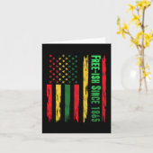 Carte Drapeau de la Journée Juneteenth plutôt libre Fier (Fleur jaune)