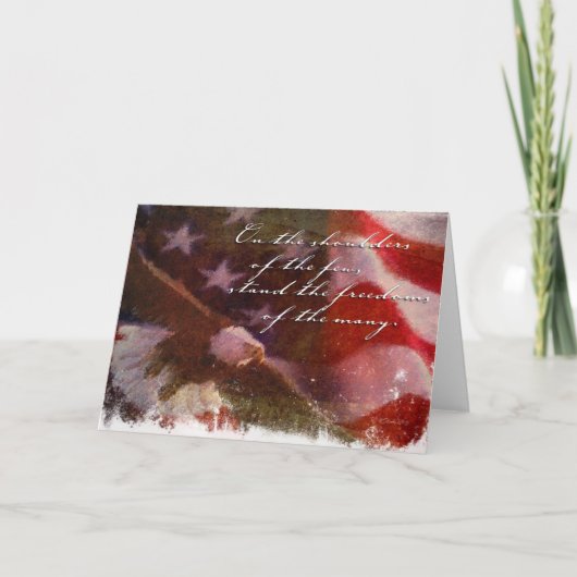 Carte Drapeau de la liberté avec aigle-4 (Devant)