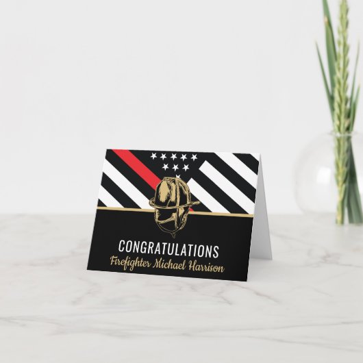 Carte Drapeau de la ligne rouge de l'Académie des pompie (Devant)