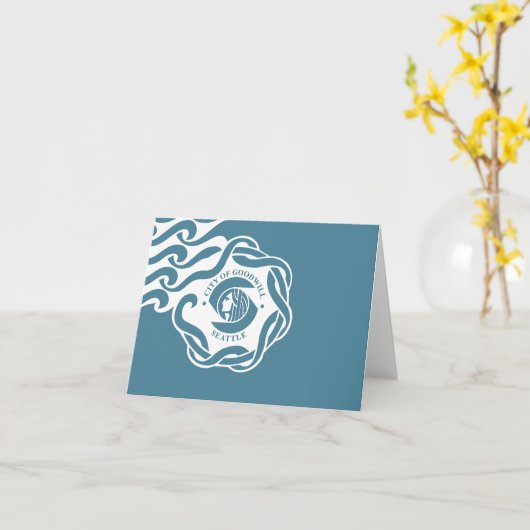 Carte Drapeau de la ville de Seattle (Fleur jaune)