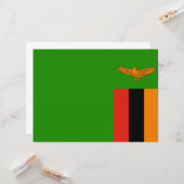 Carte Drapeau de la Zambie (Devant/Arrière en situation)