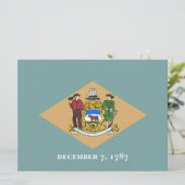 Carte Drapeau de l'État du Delaware (DE, États-Unis) (Debout devant)