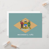 Carte Drapeau de l'État du Delaware (DE, États-Unis) (Devant/Arrière en situation)